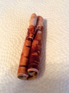 The coiled "cinnamon stick" of bark. 