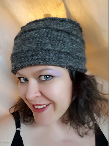 November's naalbound hat (and me being super-goofy)