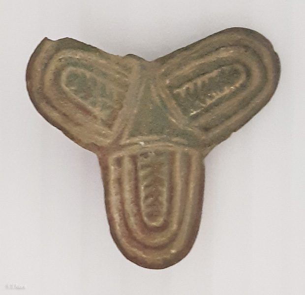 Bronze trefoil brooch from Nørholm, Ålborg, Jutland, Denmark 725-825 CE