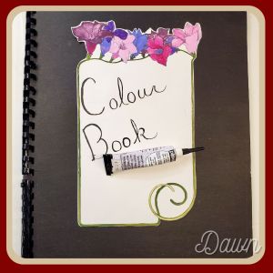 Colour Book cover (my name is hidden by a tube of paint!) 